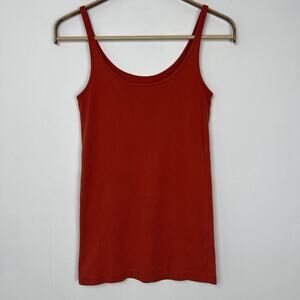 Eileen Fisher Shirt Women’s XS Radish Red Tank Organic Cotton Minimal Ribbed